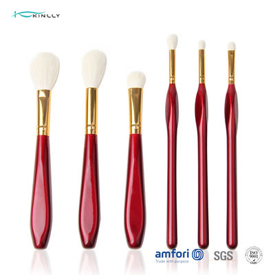 OEM Red Goat Hair 6PCS Cosmetic Makeup Brush Set