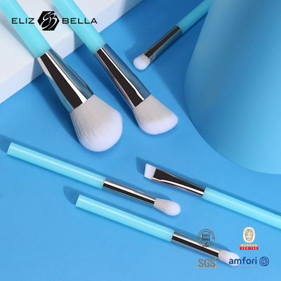 6 أجزاء من الحجم المصغّر من الألومنيوم الحاجز التجميلي فرشاة تجميل تصميم OEM