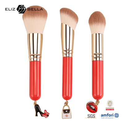 3pcs المقبض الخشبي أساسي مجموعة فرشاة التجميل أدوات مكياج الشعر الاصطناعي OEM ODM