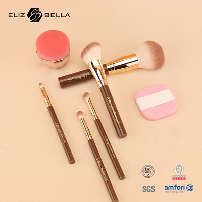 مجموعة فرشاة تجميل السفر المستخدمة مع بلوشر، كونسيلر، قلم الحاجب، ملحقات العين، طلبات OEM / ODM مرحب بها