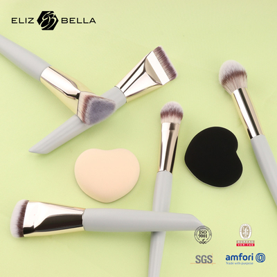 مجموعة فرشاة تجميل سفر مصغرة ¥ 5PCS فرشاة تجميل نباتية وخالية من القسوة للوجه والعينين