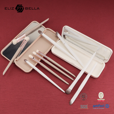 مجموعة فرشاة تجميل سفر مصغرة ¥ 5PCS فرشاة تجميل نباتية وخالية من القسوة للوجه والعينين