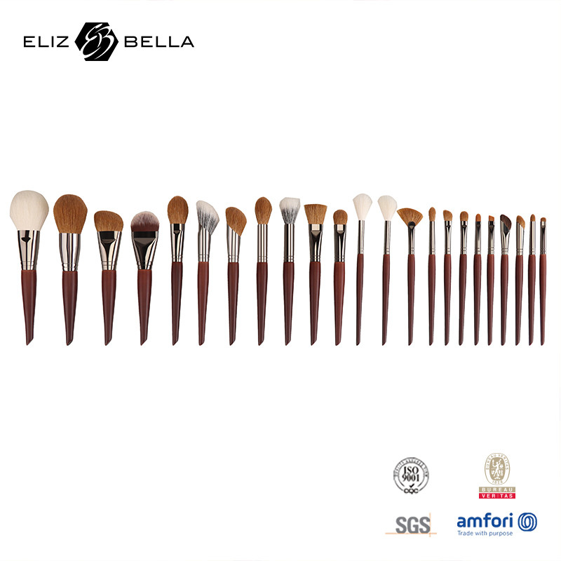 مجموعة فرشاة تجميل ذات جودة احترافية مع مقبض خشبي، فرشاة تجميل فاخرة، طلبات OEM مرحب بها